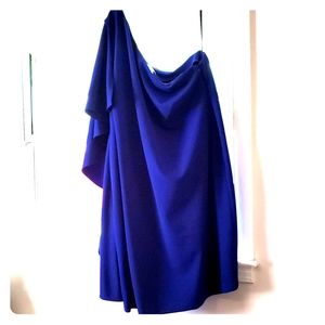 Calvin Klein 18W blue one shoulder dress